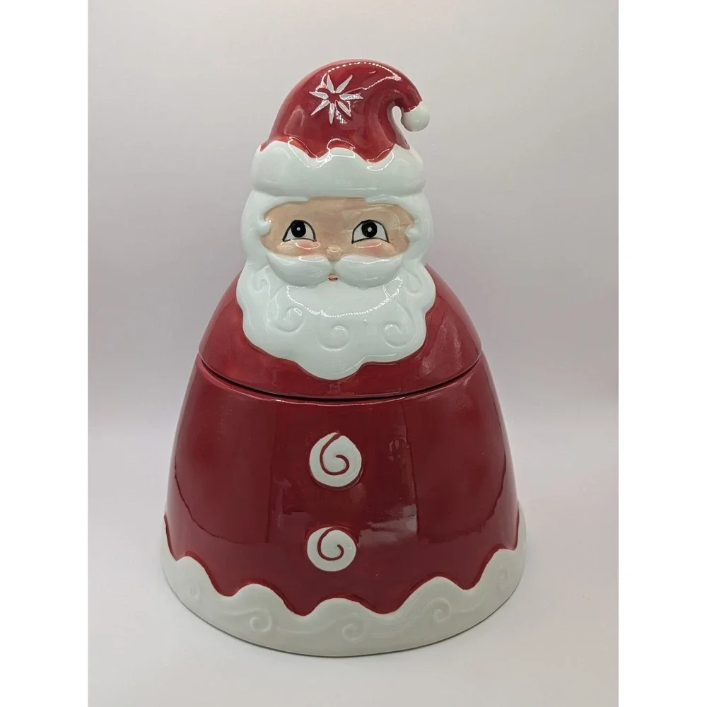 Johanna Parker Carnival Cottage SANTA CLAUS Cookie Jar.